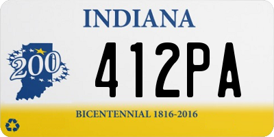 IN license plate 412PA