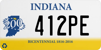 IN license plate 412PE