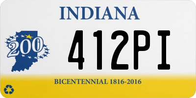 IN license plate 412PI