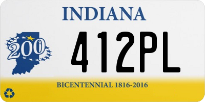 IN license plate 412PL