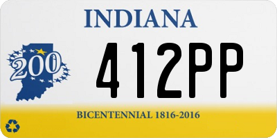 IN license plate 412PP