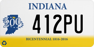 IN license plate 412PU
