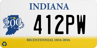 IN license plate 412PW