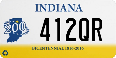 IN license plate 412QR