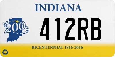 IN license plate 412RB