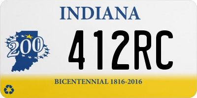 IN license plate 412RC