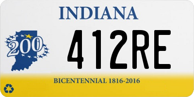 IN license plate 412RE