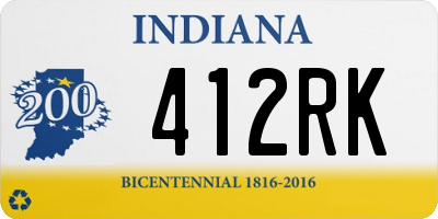 IN license plate 412RK