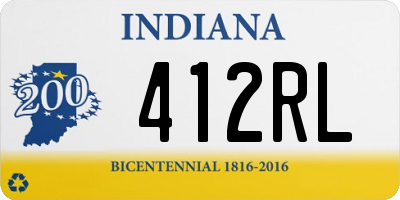 IN license plate 412RL