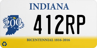 IN license plate 412RP