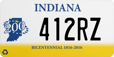 IN license plate 412RZ