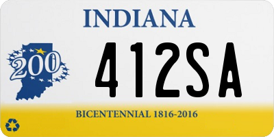 IN license plate 412SA