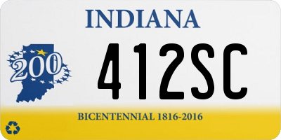 IN license plate 412SC