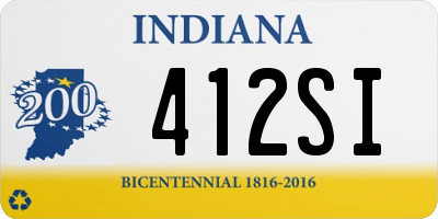 IN license plate 412SI