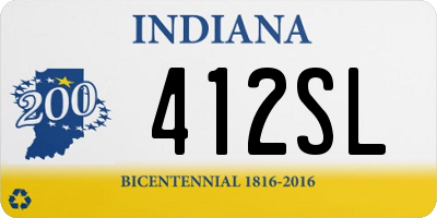 IN license plate 412SL