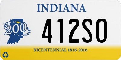 IN license plate 412SO