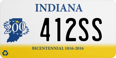 IN license plate 412SS