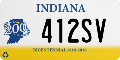 IN license plate 412SV