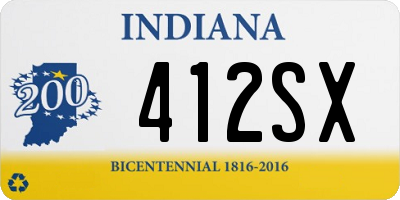 IN license plate 412SX