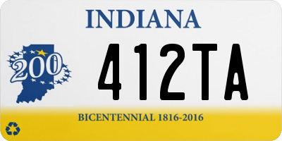 IN license plate 412TA