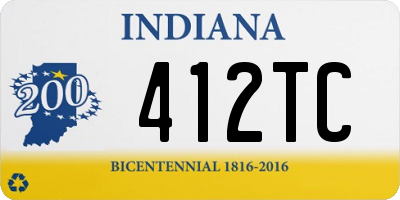 IN license plate 412TC