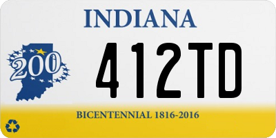 IN license plate 412TD