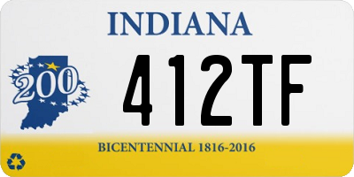 IN license plate 412TF