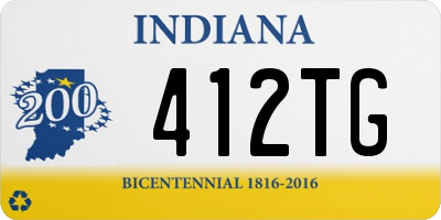 IN license plate 412TG