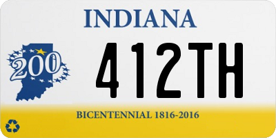 IN license plate 412TH