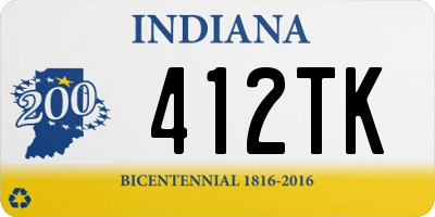 IN license plate 412TK