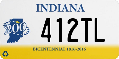 IN license plate 412TL