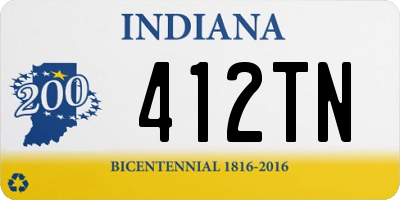 IN license plate 412TN