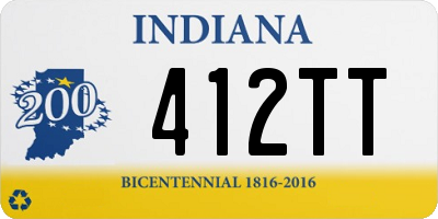 IN license plate 412TT