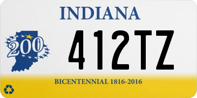 IN license plate 412TZ