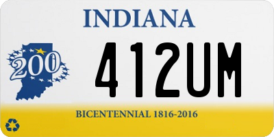 IN license plate 412UM
