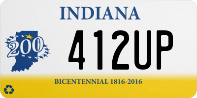 IN license plate 412UP