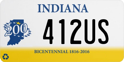 IN license plate 412US