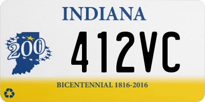 IN license plate 412VC