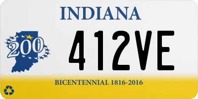 IN license plate 412VE