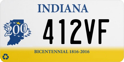 IN license plate 412VF