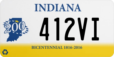 IN license plate 412VI