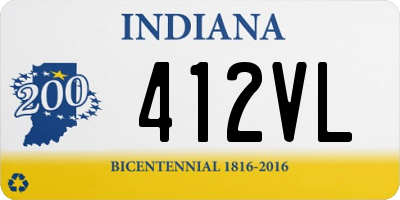 IN license plate 412VL