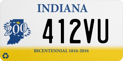 IN license plate 412VU