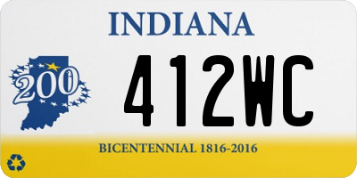 IN license plate 412WC