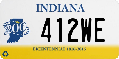 IN license plate 412WE