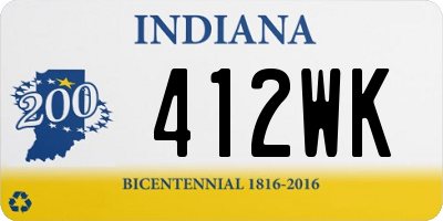 IN license plate 412WK