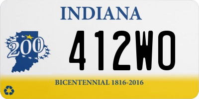 IN license plate 412WO