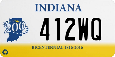 IN license plate 412WQ