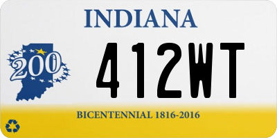 IN license plate 412WT