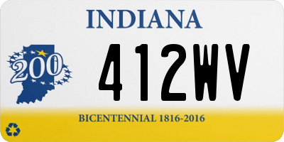 IN license plate 412WV
